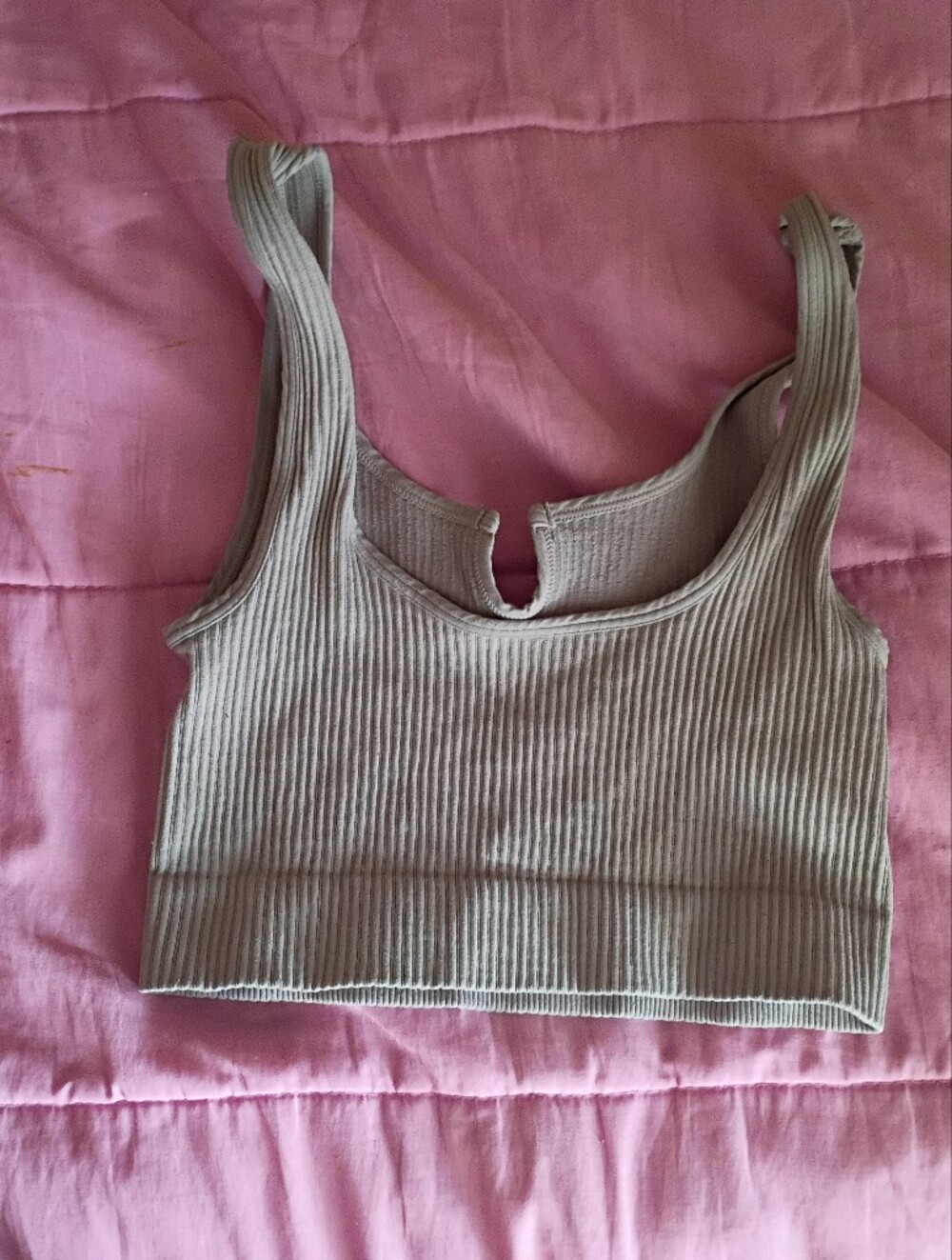 B2 Gray Ribbed Wireless Bra - Picture 2 of 4